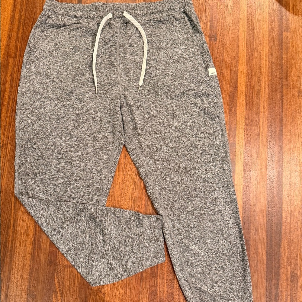 Vuori Gray performance joggers.